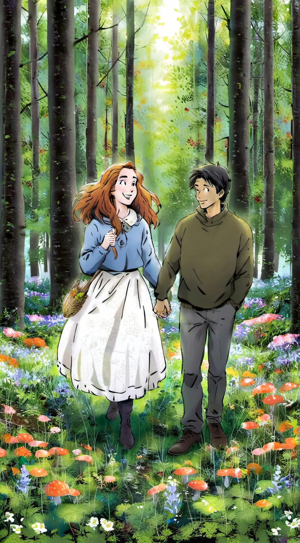 ai character: flowers  background