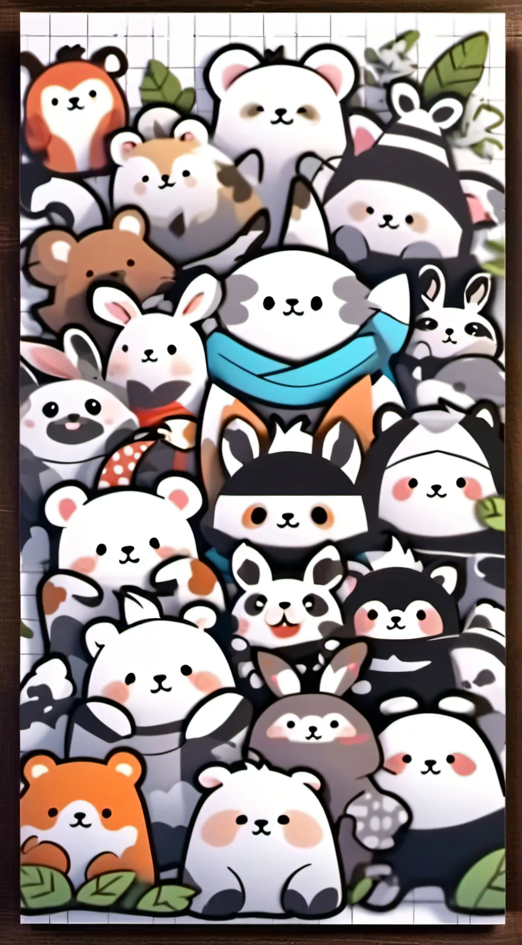 ai character: smiling critters background