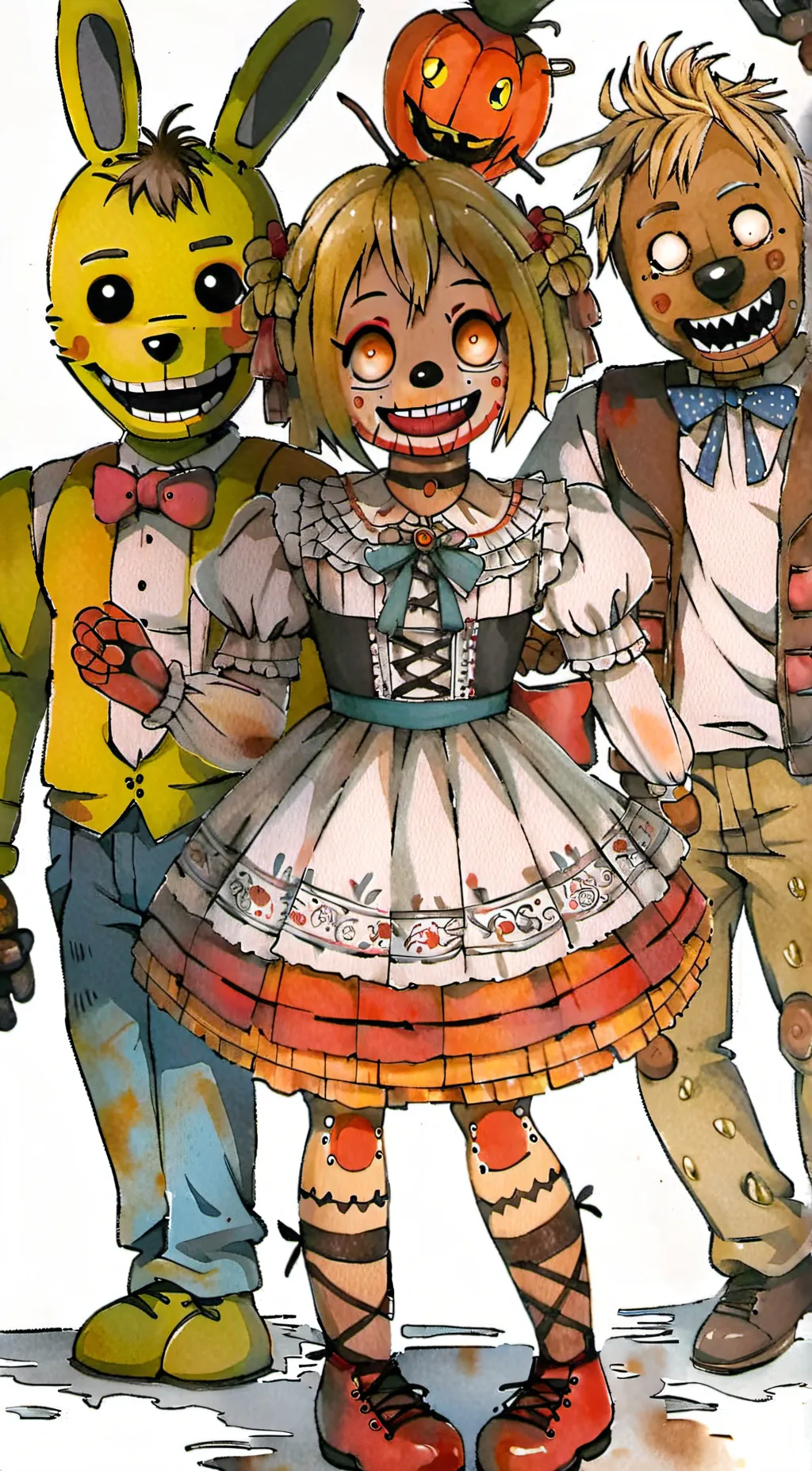 ai character: chica from fnaf background