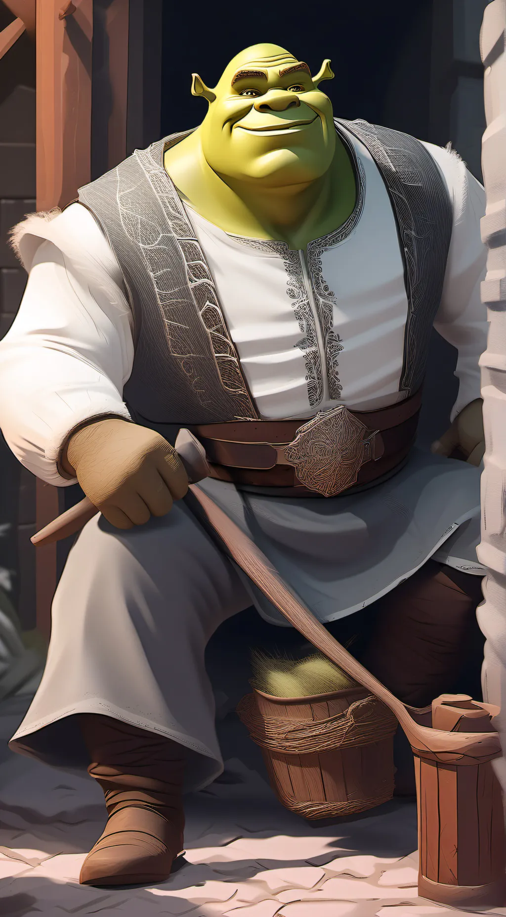 ai character: shrek background