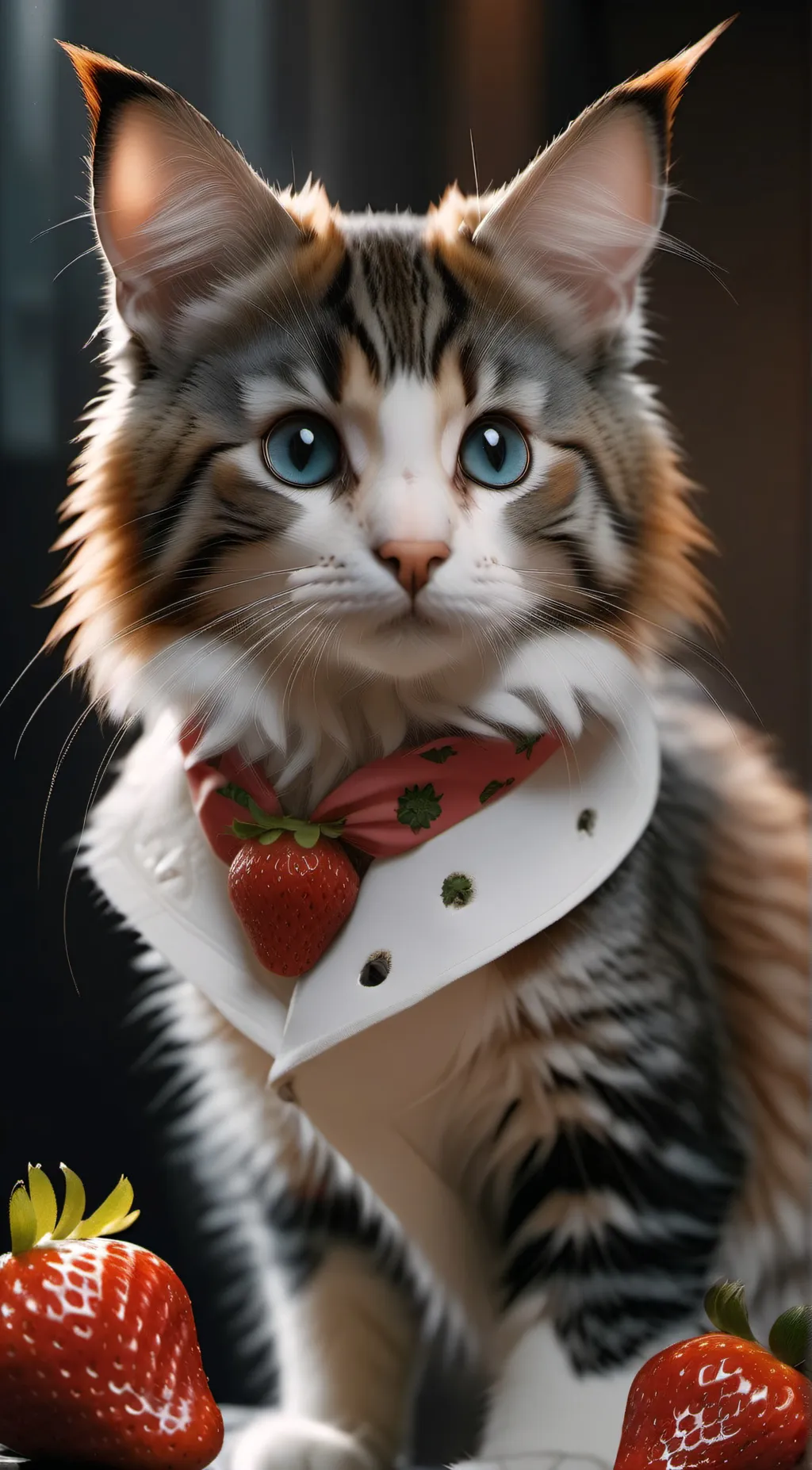 ai character: Strawberry background