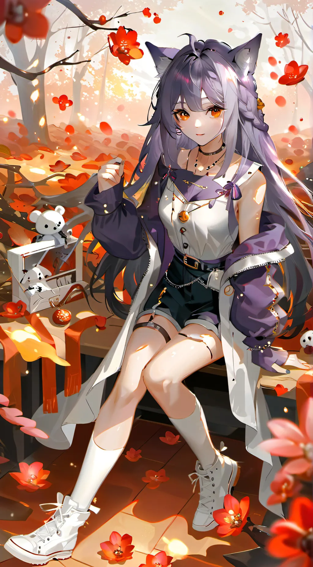 ai character: Violet background