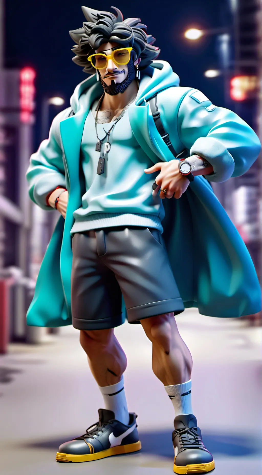 ai character: thicc ninjara  background