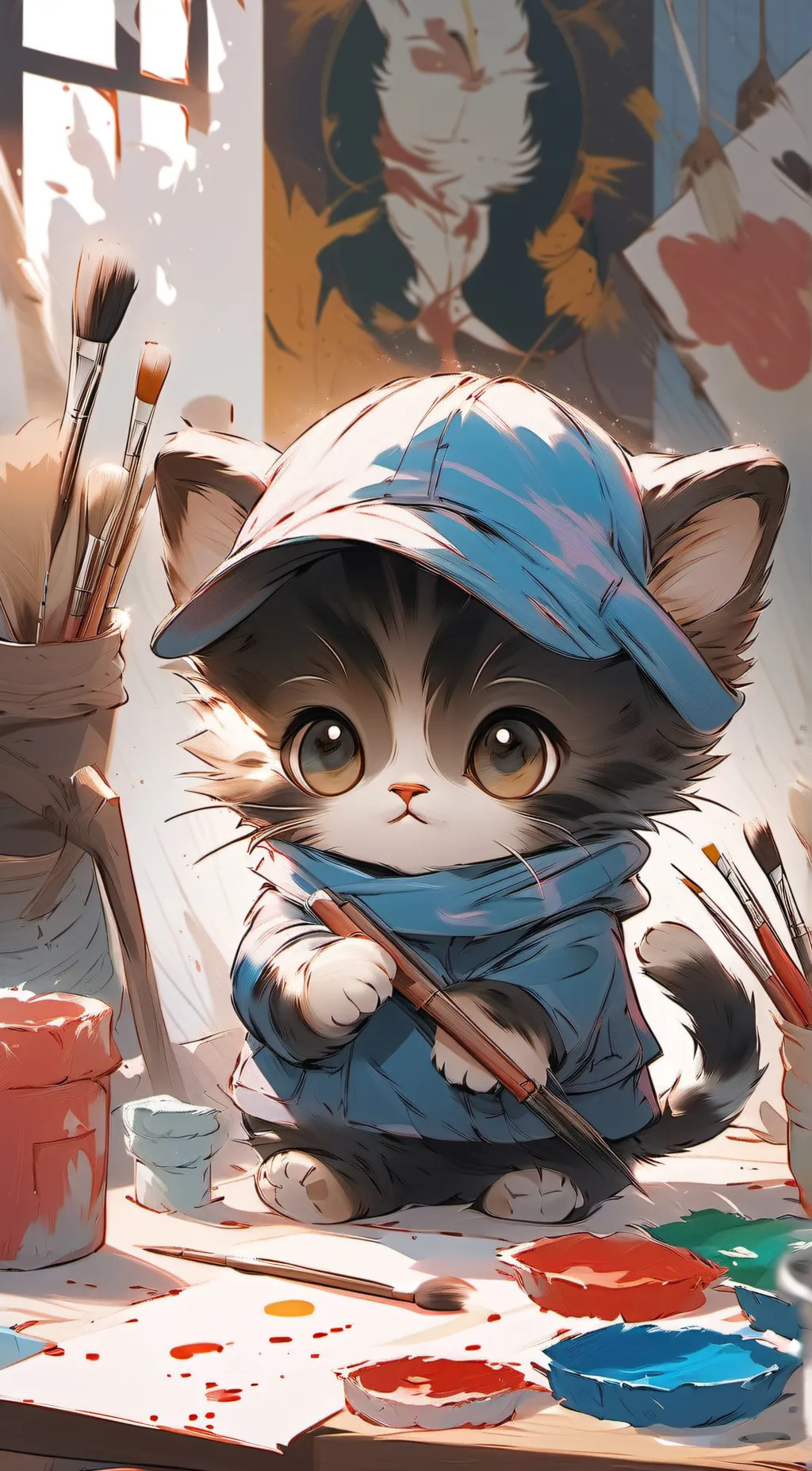 ai character: art kitty background