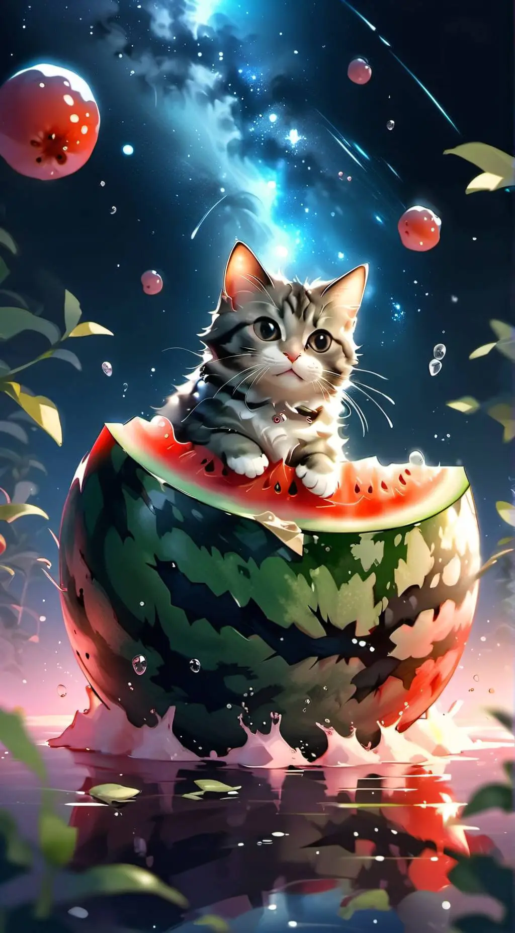 ai character: cat  background