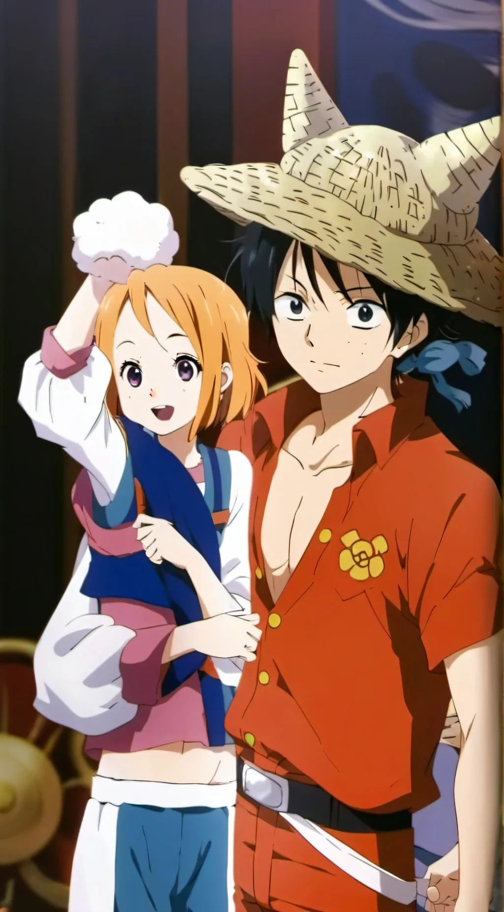 ai character: Luffy and his crew background