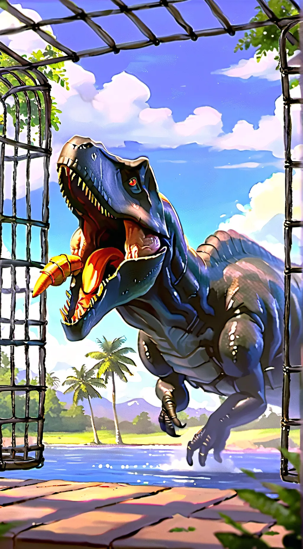 ai character: Indoraptor (Bid) background