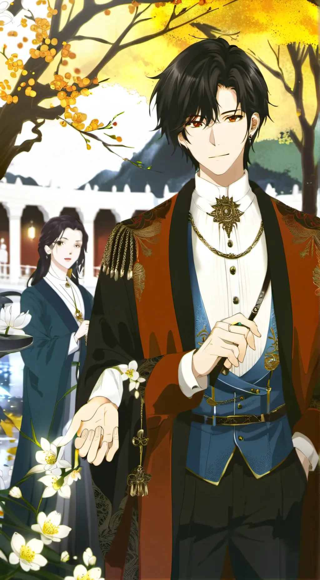 ai character: leaf background