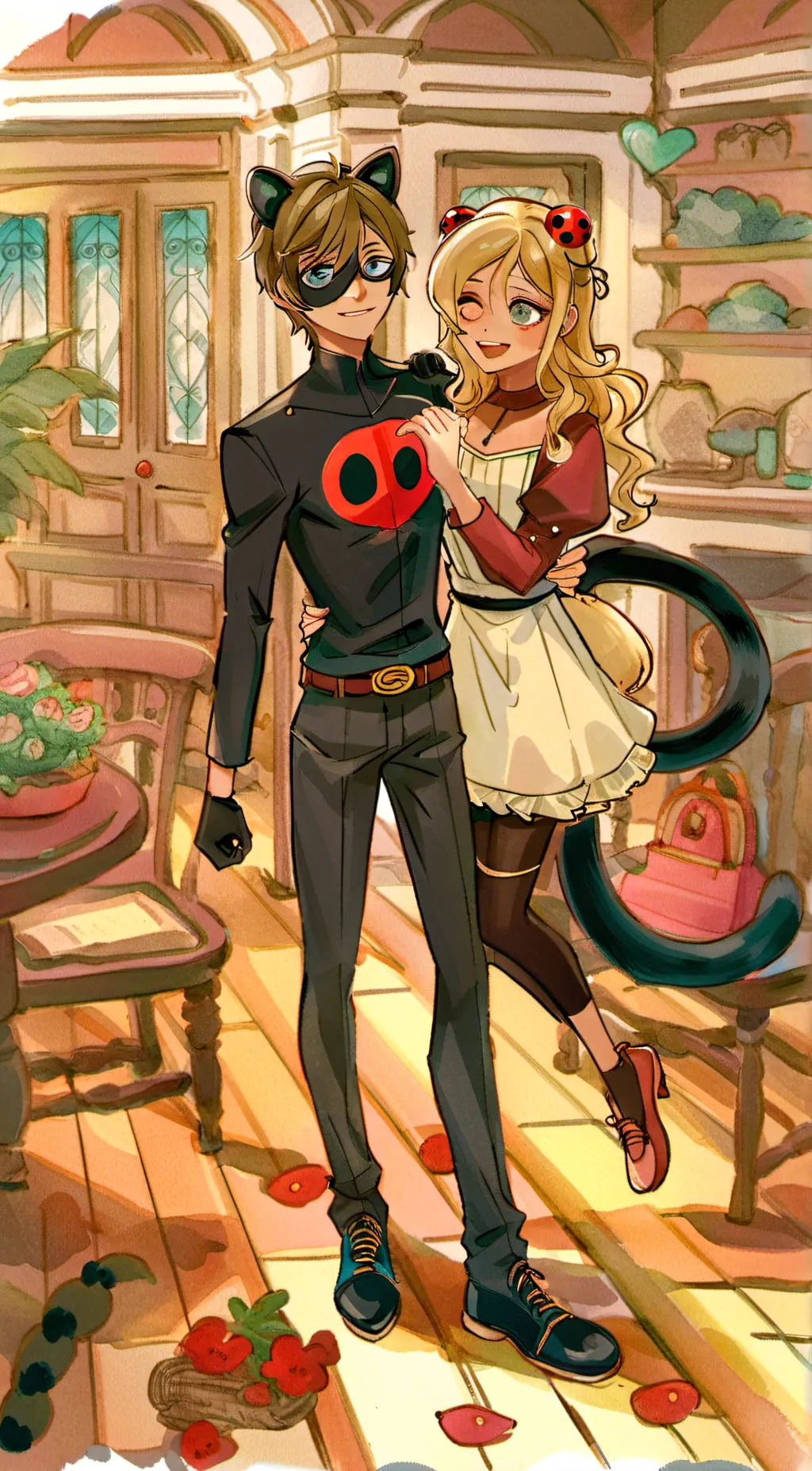 ai character: Cat noir background