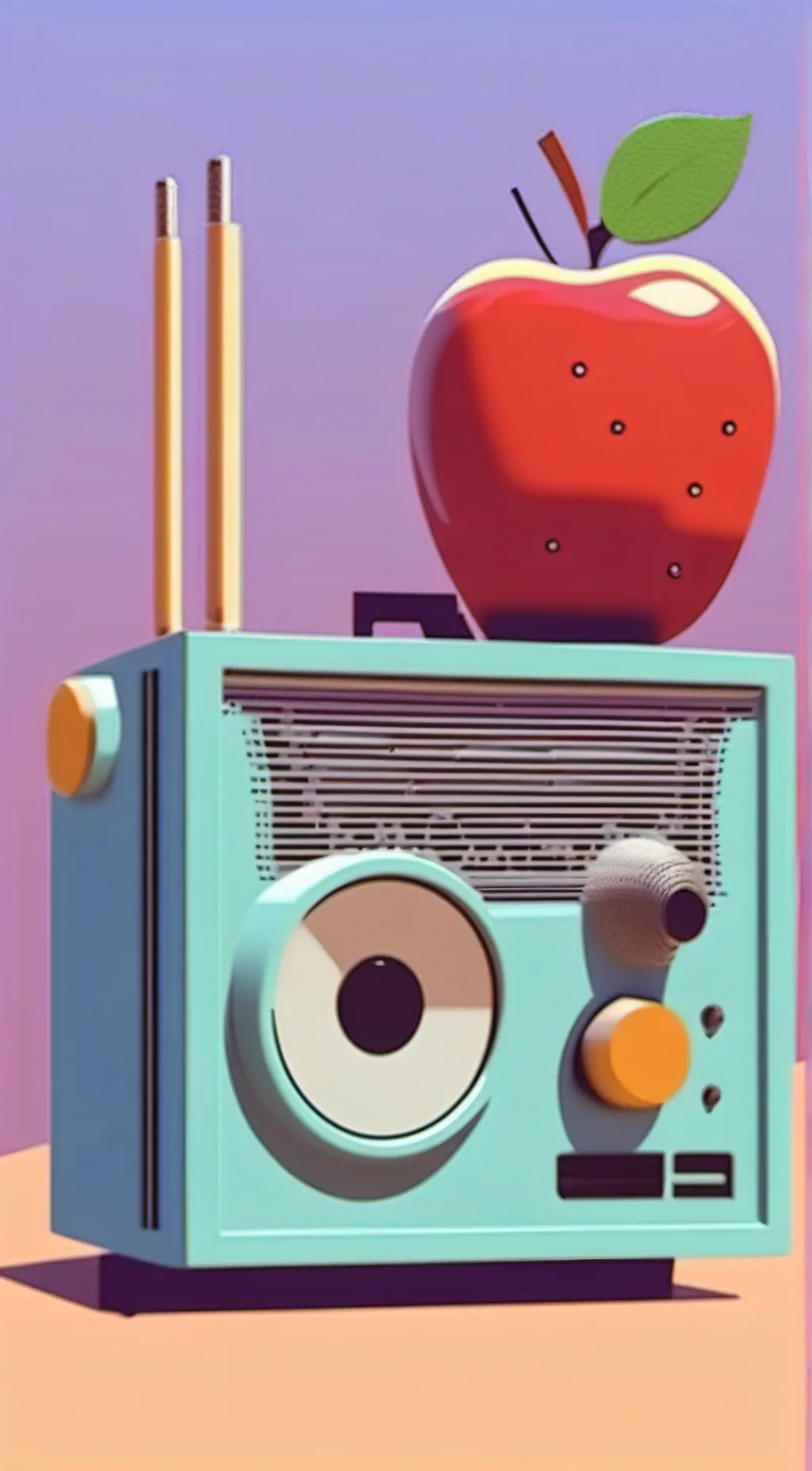 ai character: RaDiO aPpLe background
