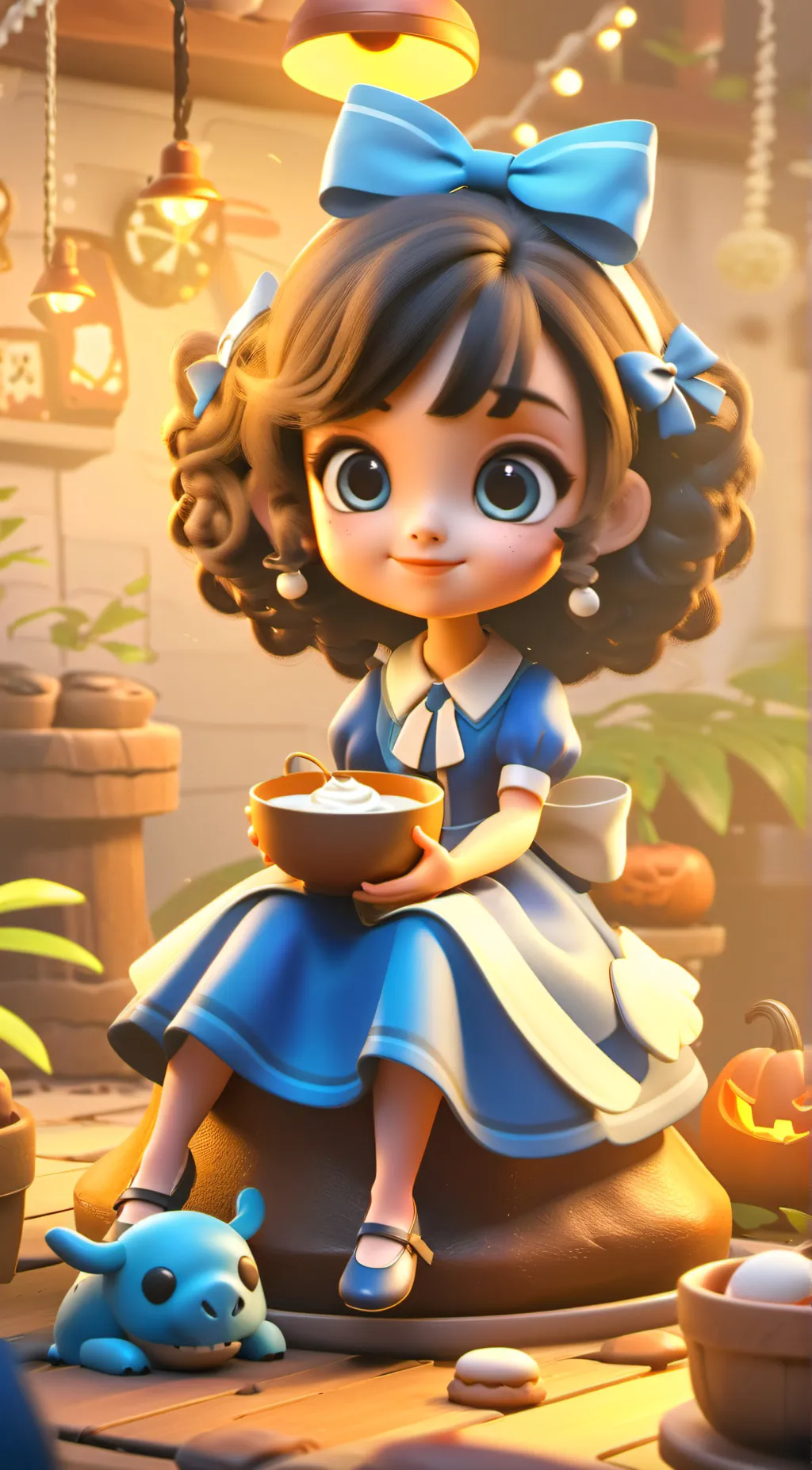 ai character: Little Miss Muffet background