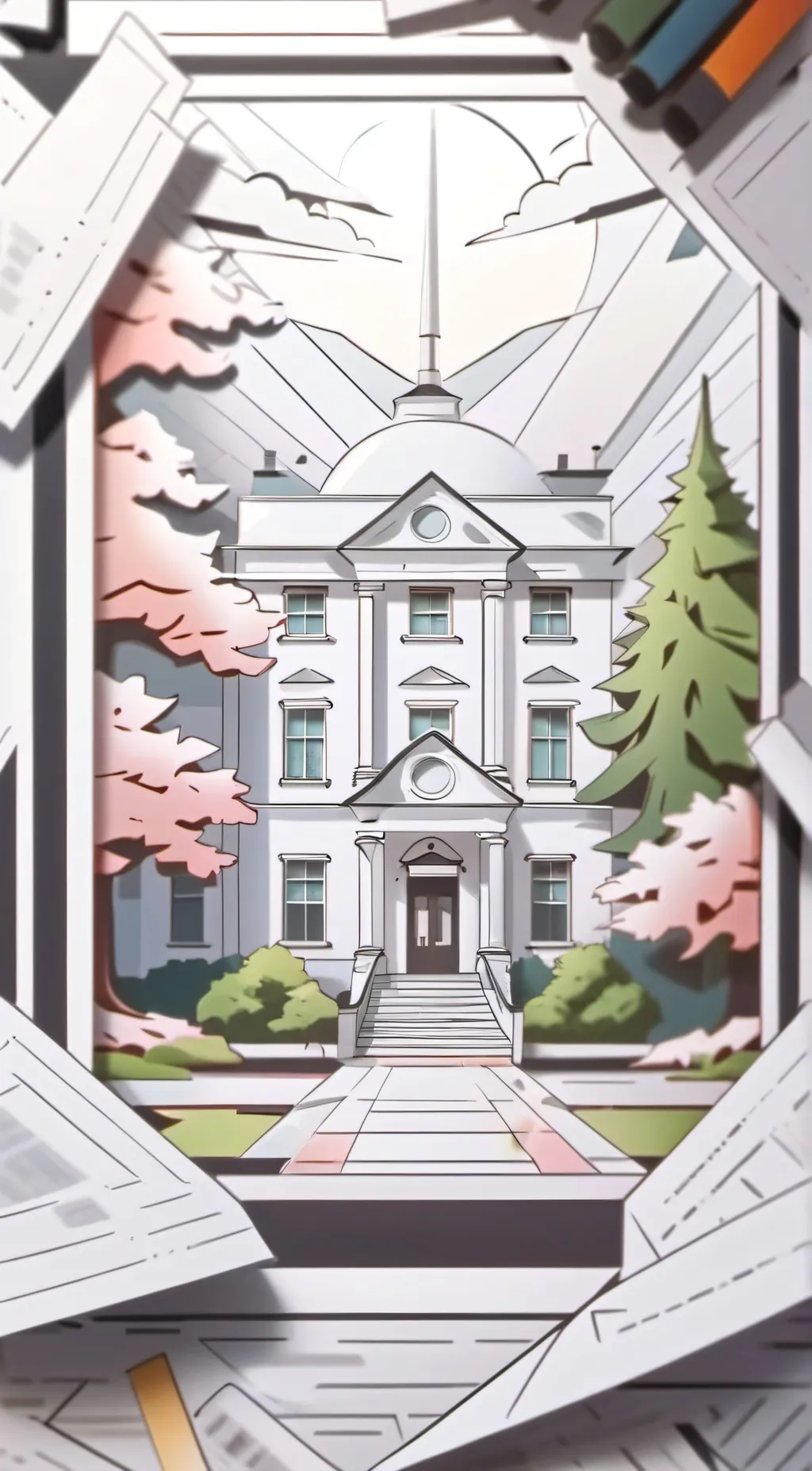 ai character: paper school background