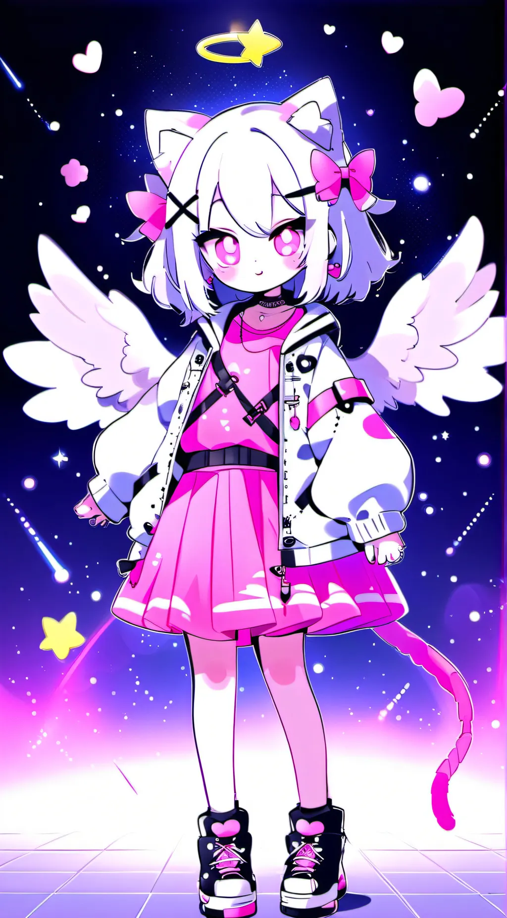 ai character: Angel cat background