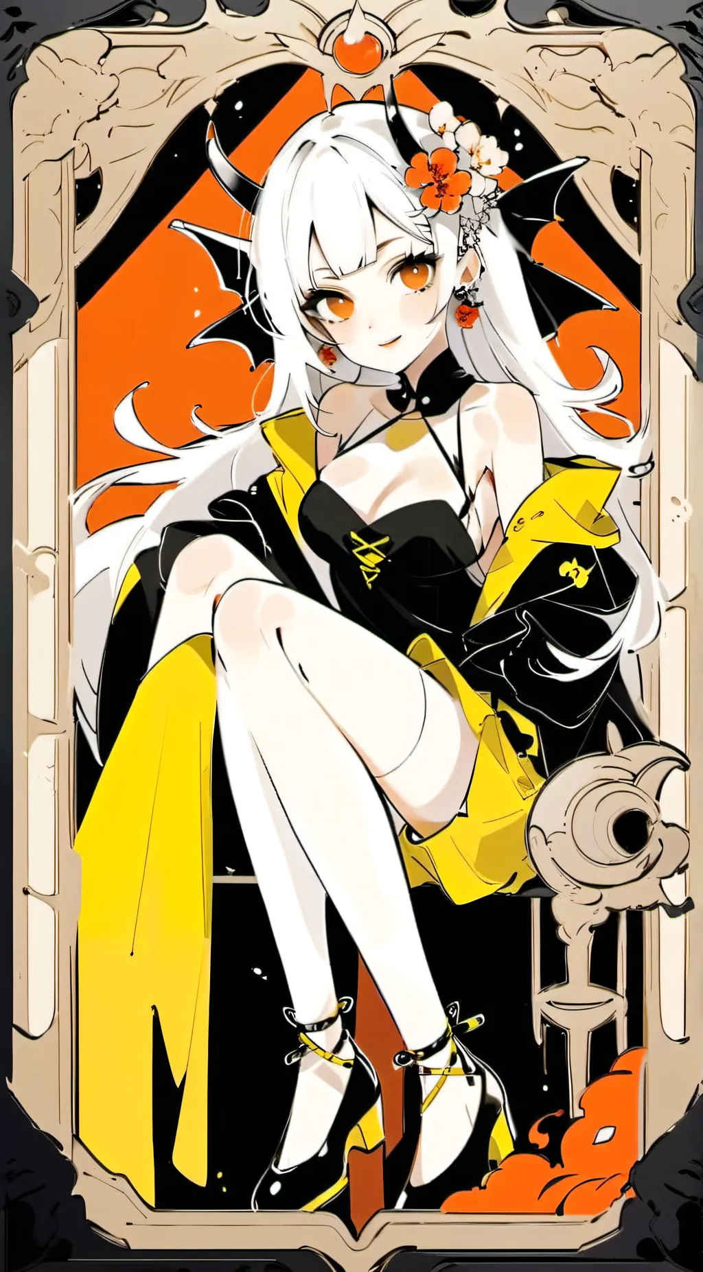 ai character: demon at the door background