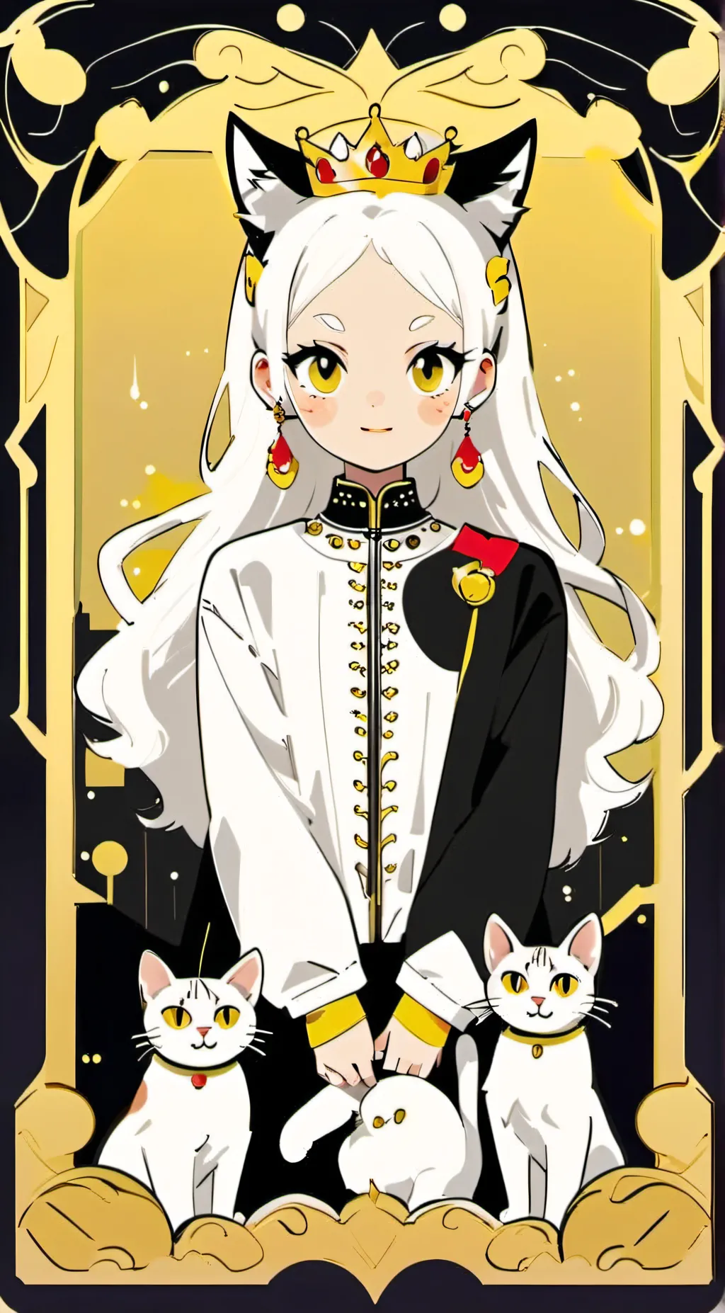 ai character: Cristal(cat queen) background