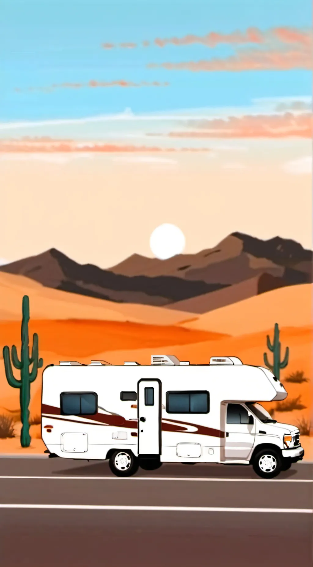 ai character: a dusty road trip! background