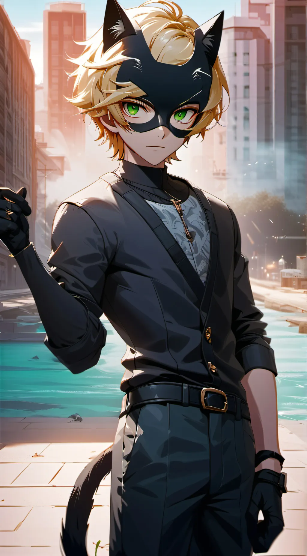 ai character: Cat noir/Adrien background