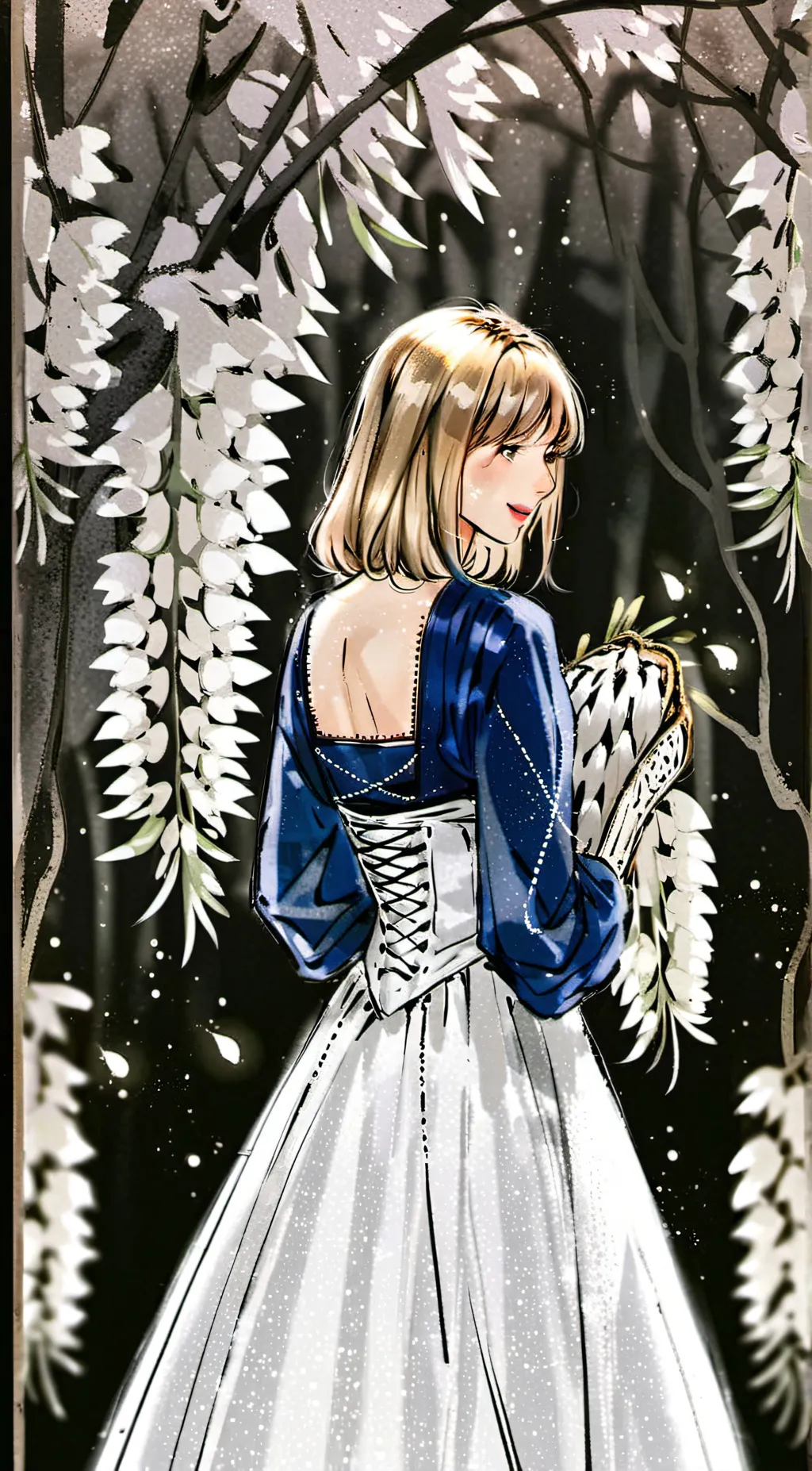 ai character: snow princess  background