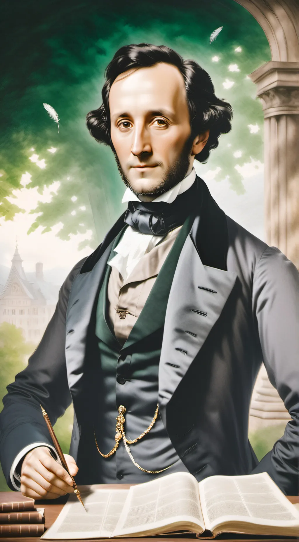 ai character: Felix Mendelssohn  background