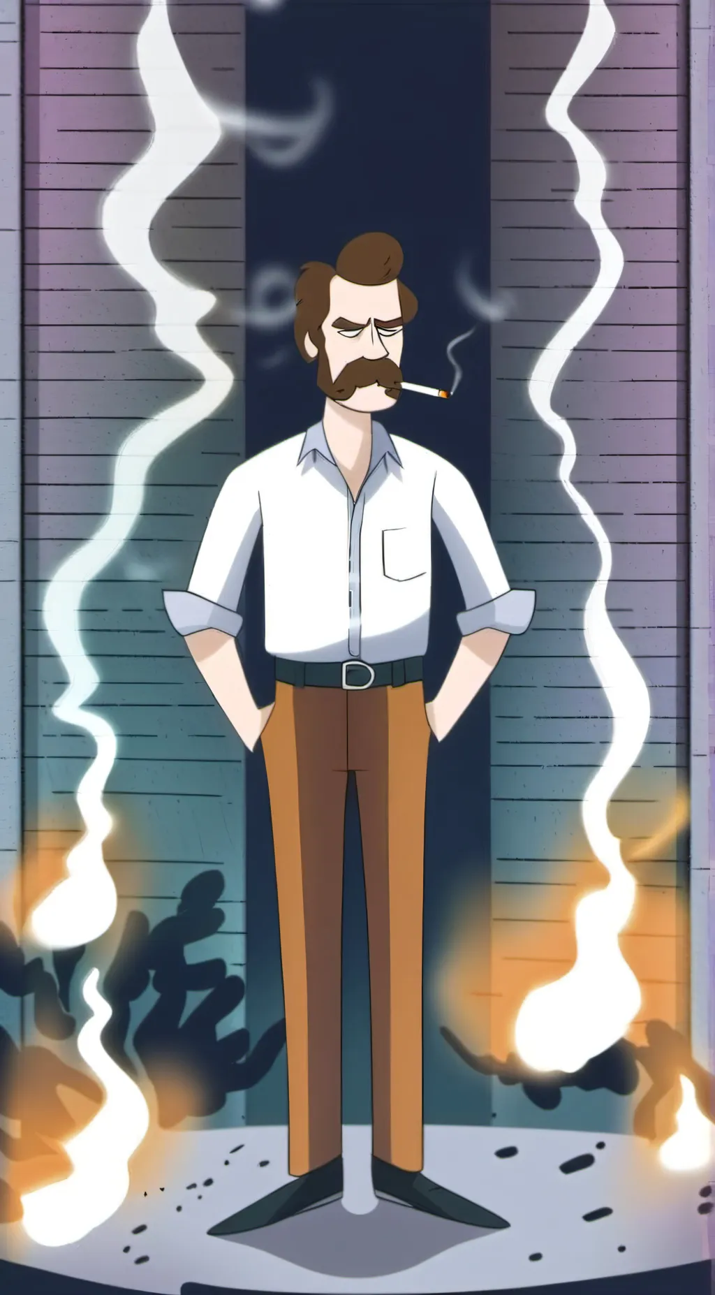 ai character: John spooky month  background