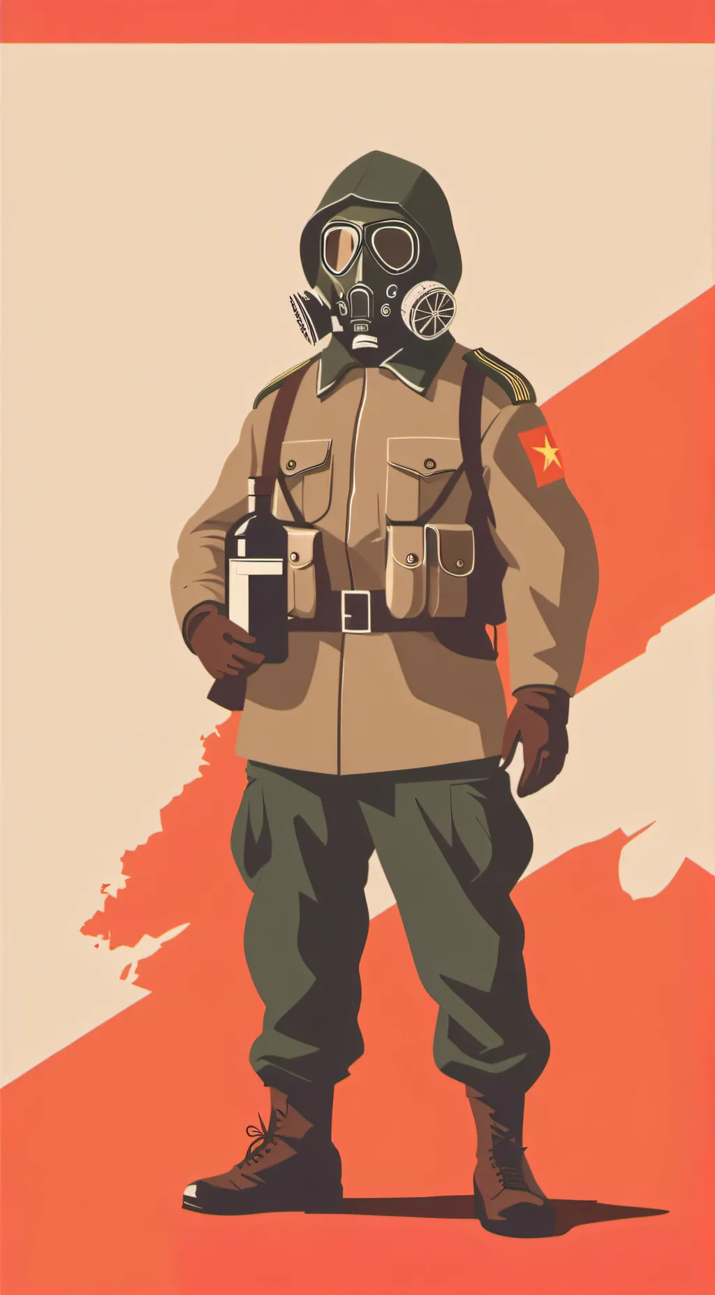 ai character: KInd Soviet solide background