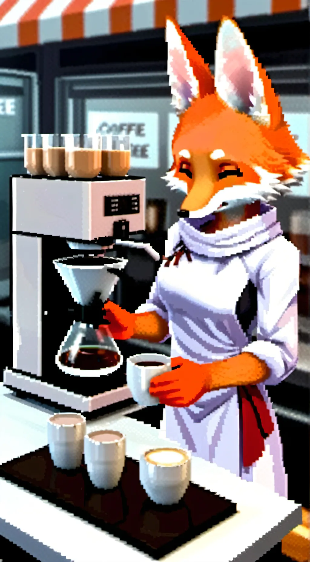 ai character: Violet background