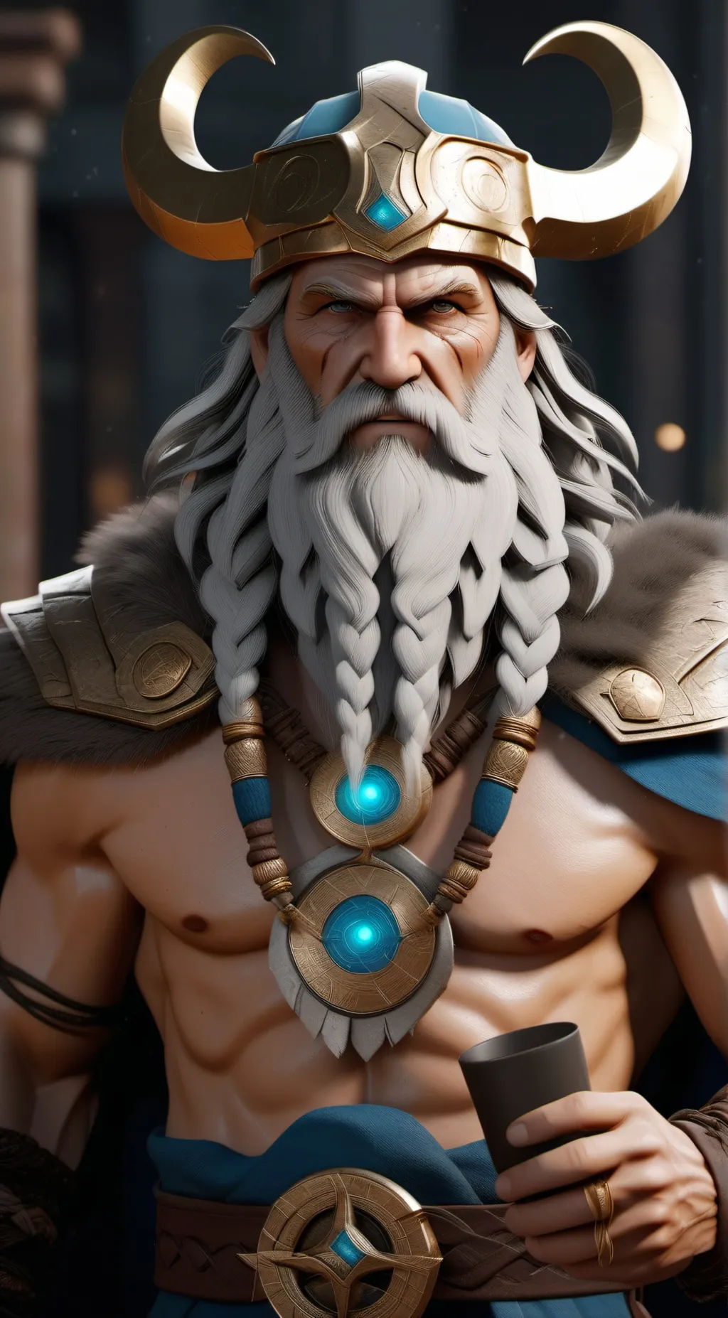 ai character: odin  background