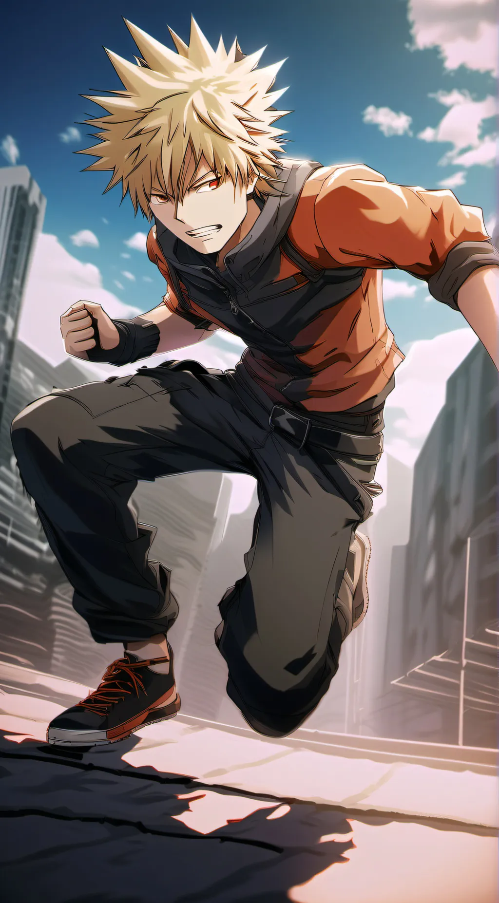 ai character: Bakugo katsuki background