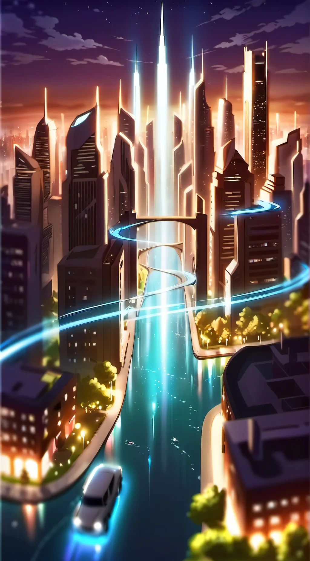 ai character: A city background