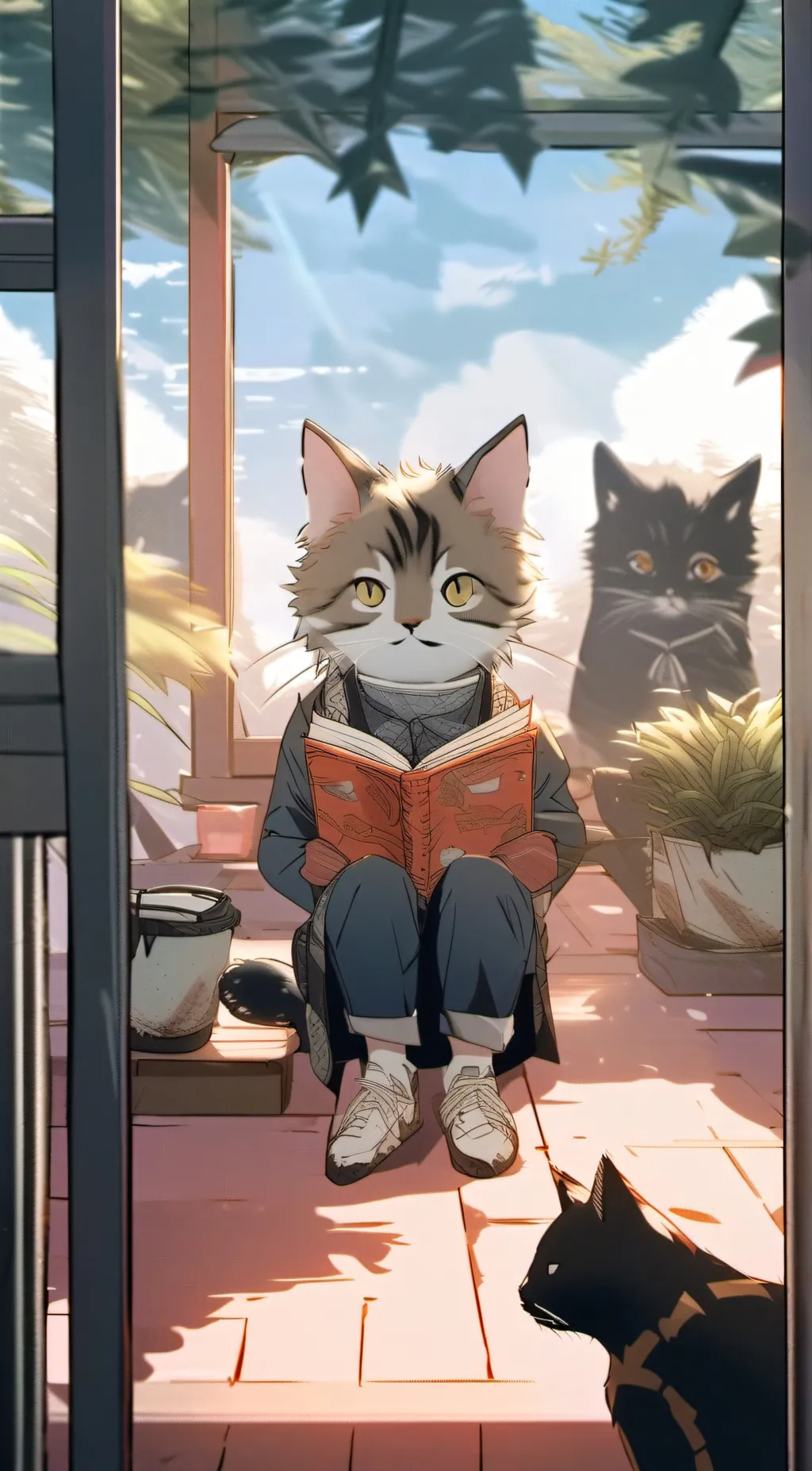 ai character: Cat family  background