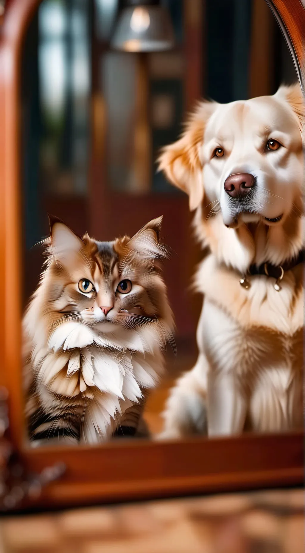 ai character: dog and cat copy u background