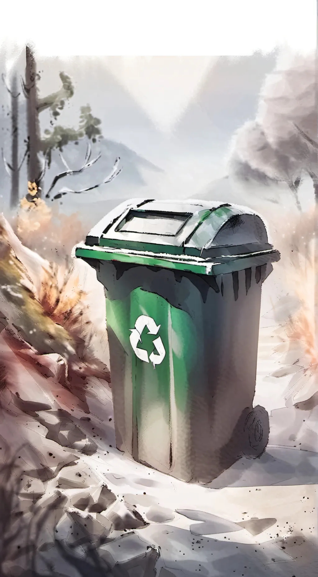 ai character: Garbage can  background