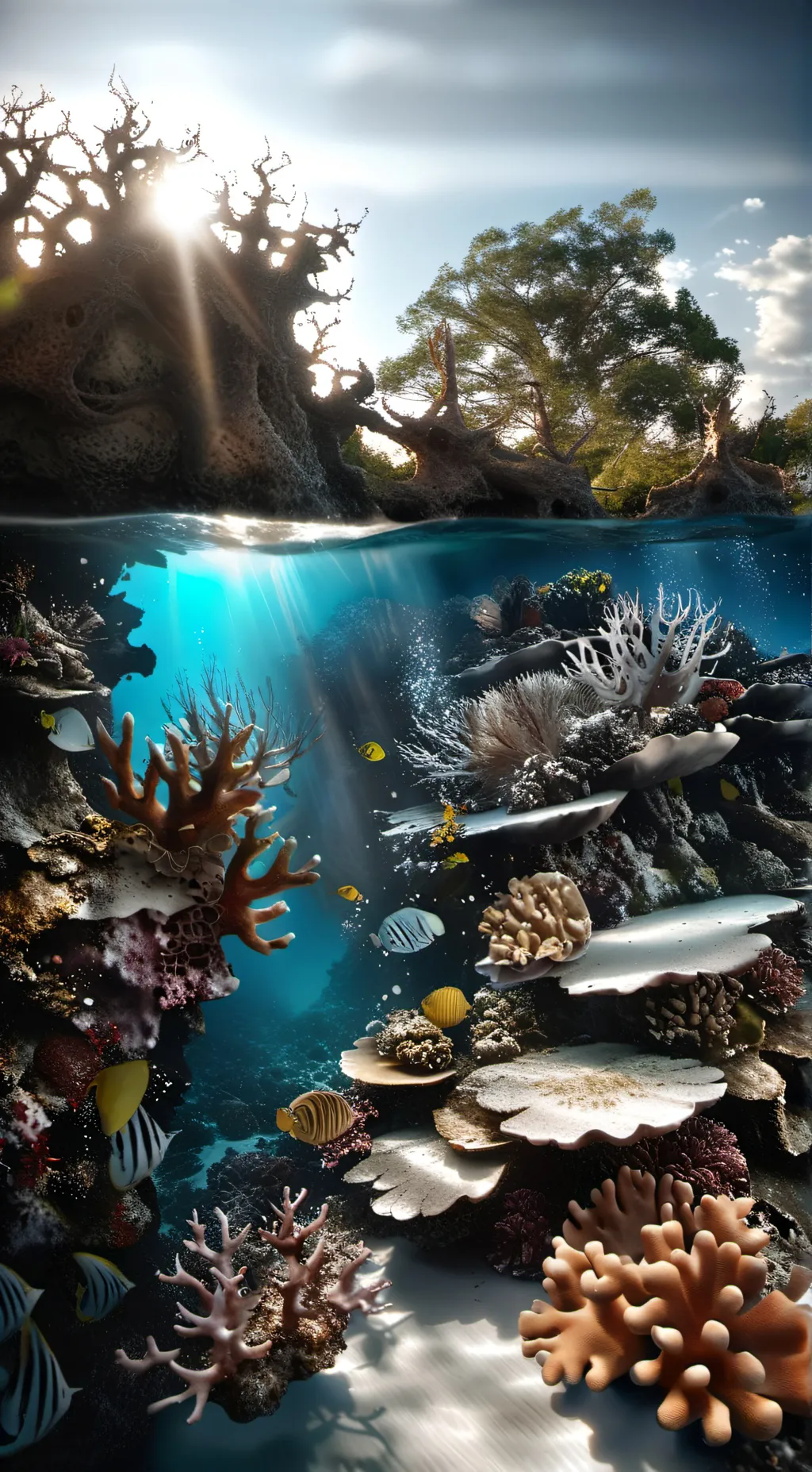 ai character: mermaid paradise background