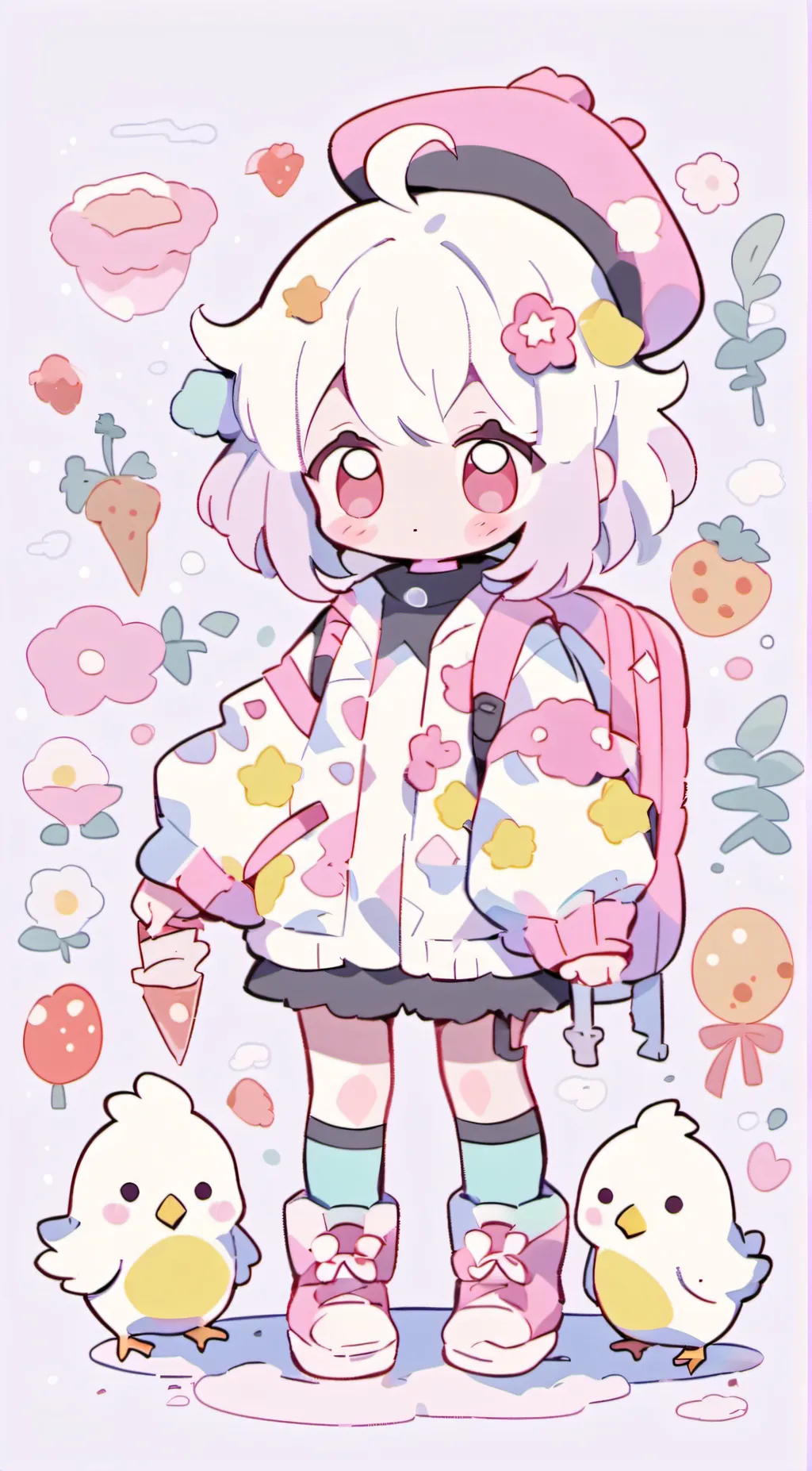 ai character: wimpin chicken  background