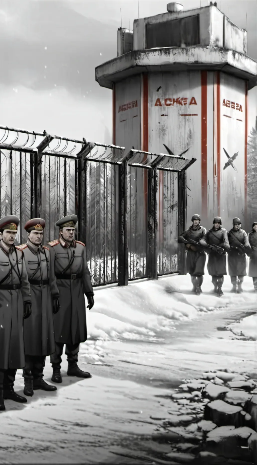 ai character: Border Checkpoint background