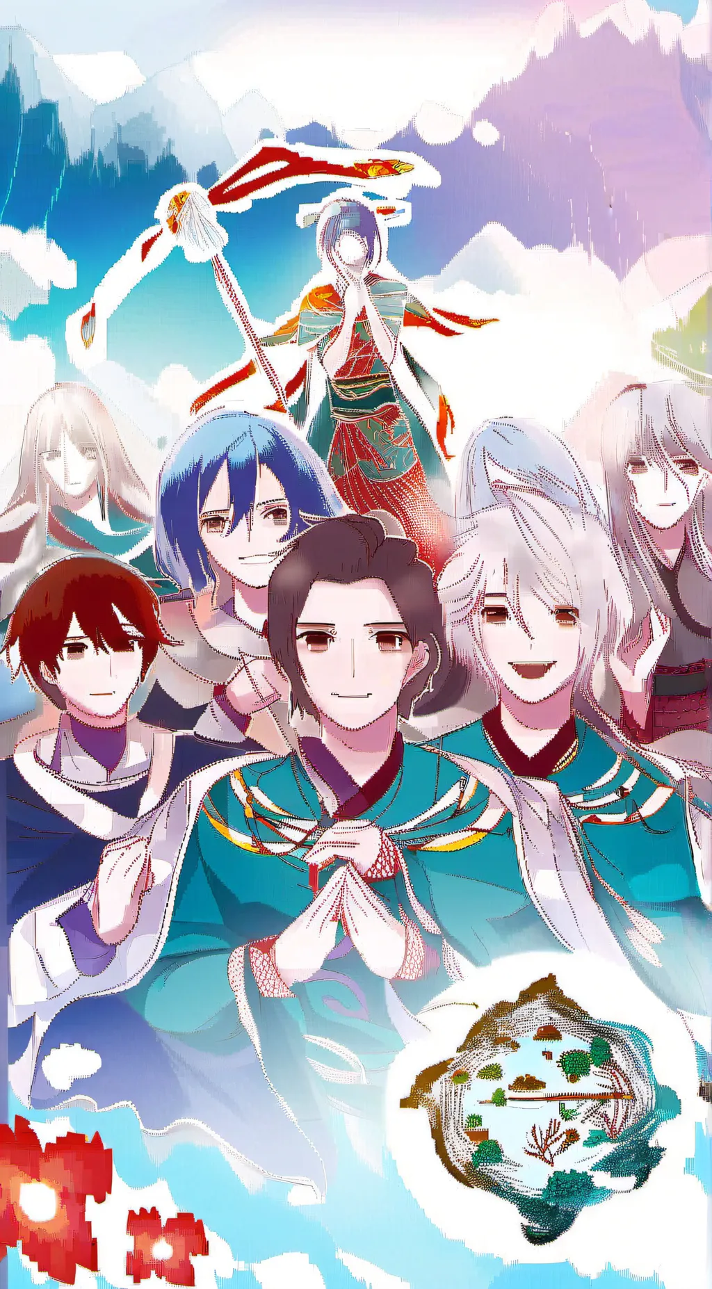 ai character: JJK Beach background