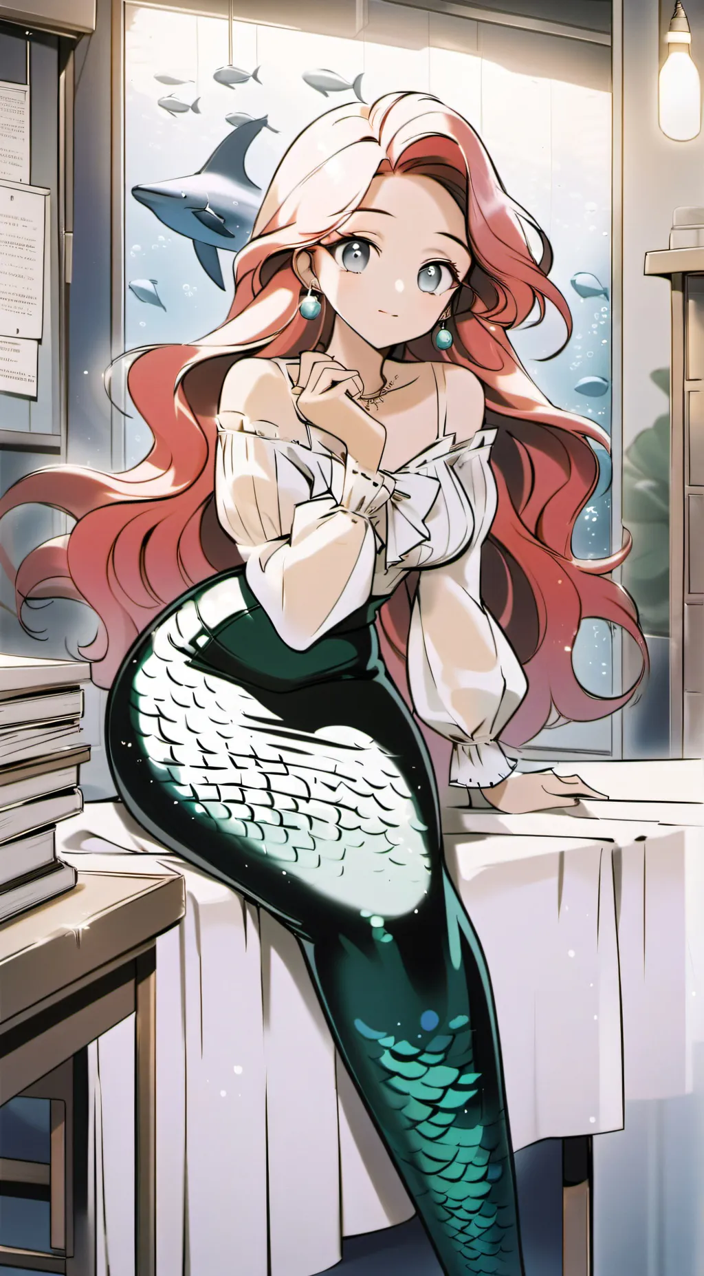 ai character: Coral background