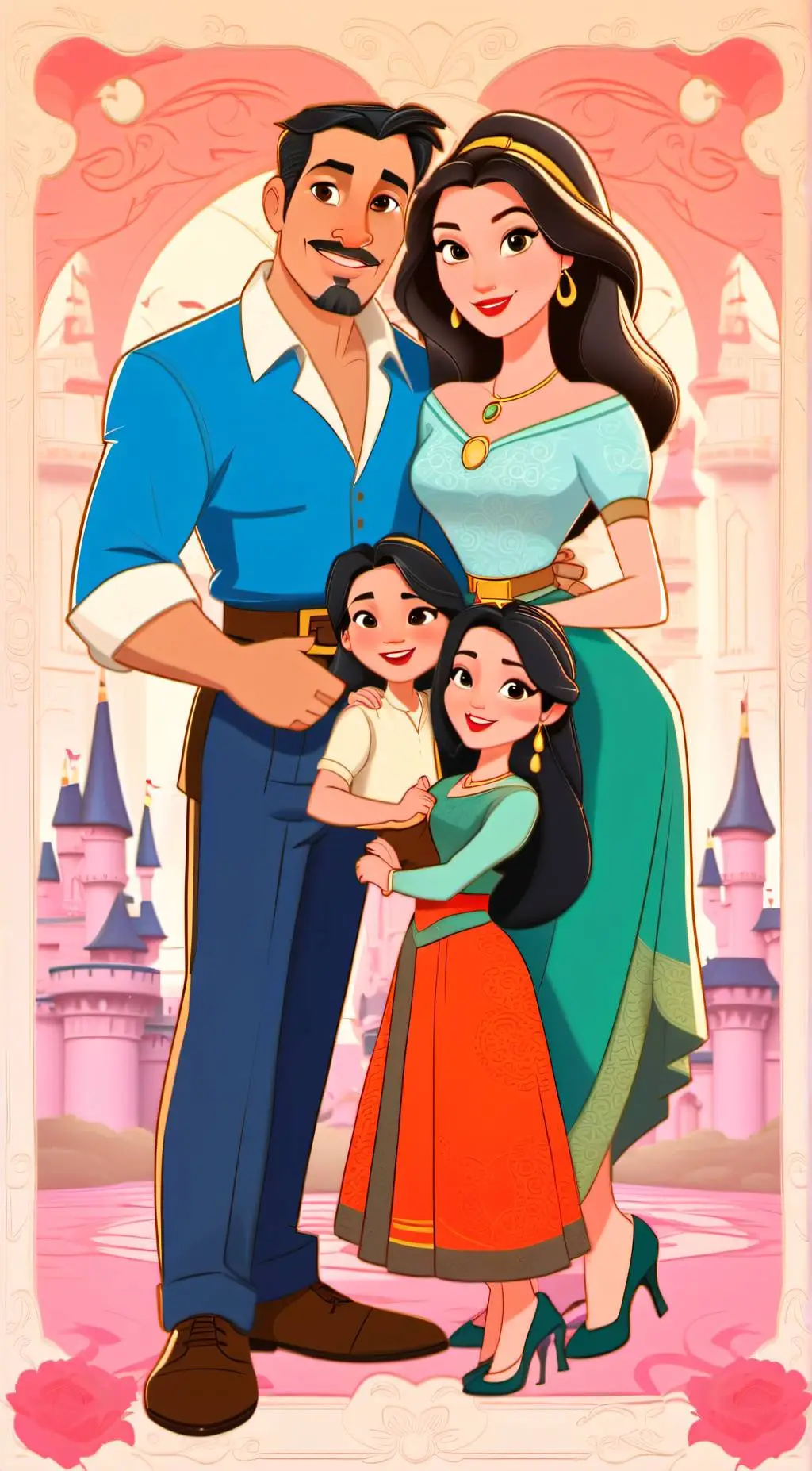 ai character: perfect Family  background