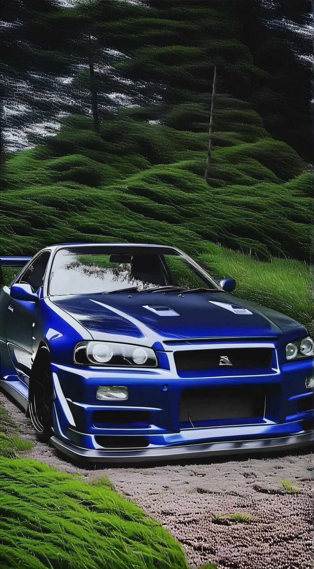 ai character: nissan skyline R34 background