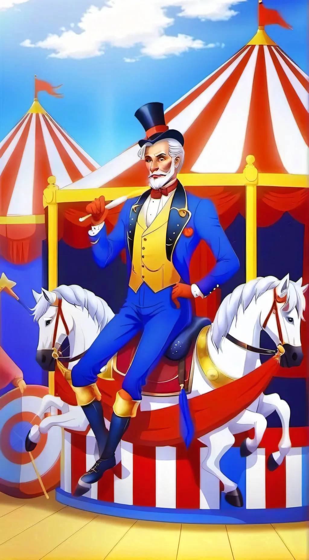 ai character: The amazing circus background