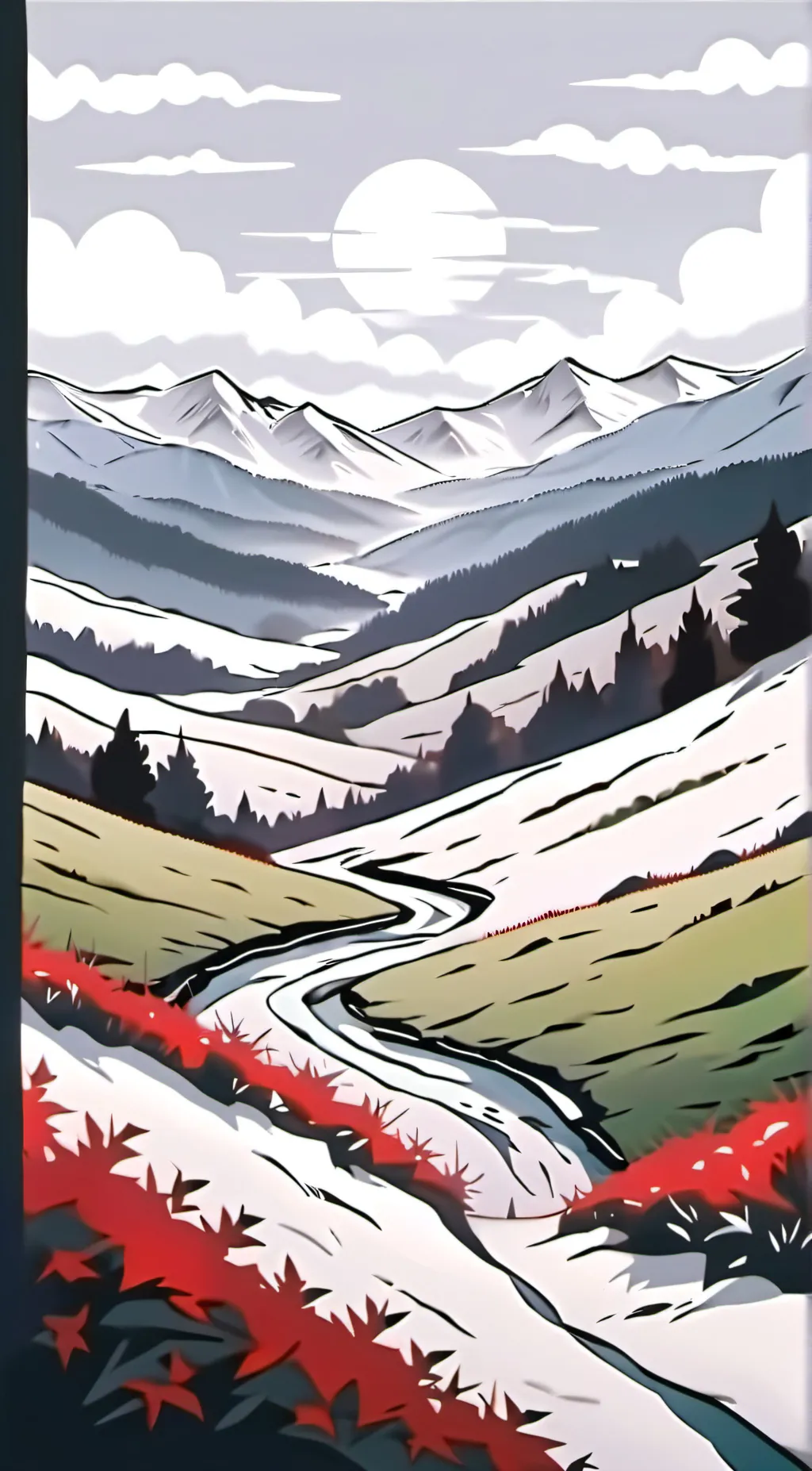 ai character: snow day! background