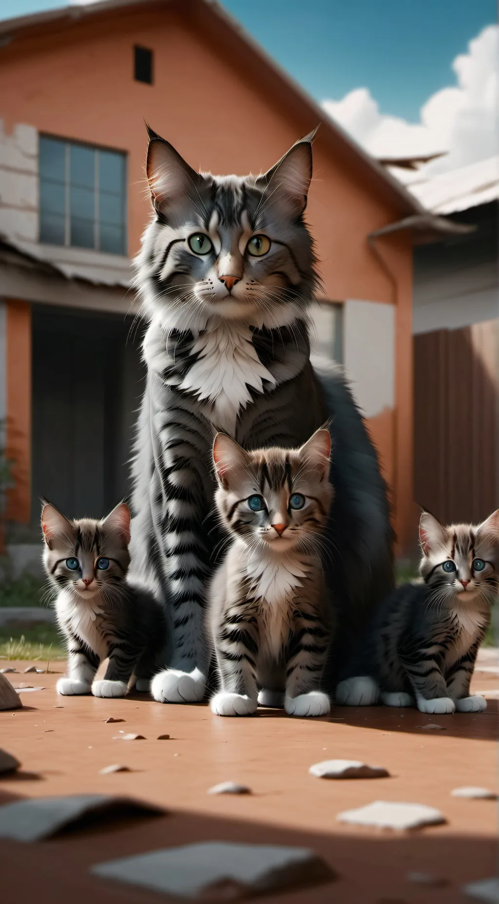 ai character: The unlucky cat??  background