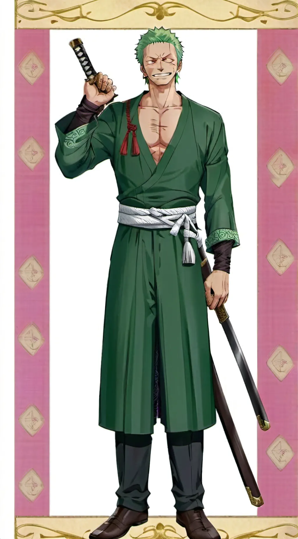 ai character: koh roranora Zoro  background