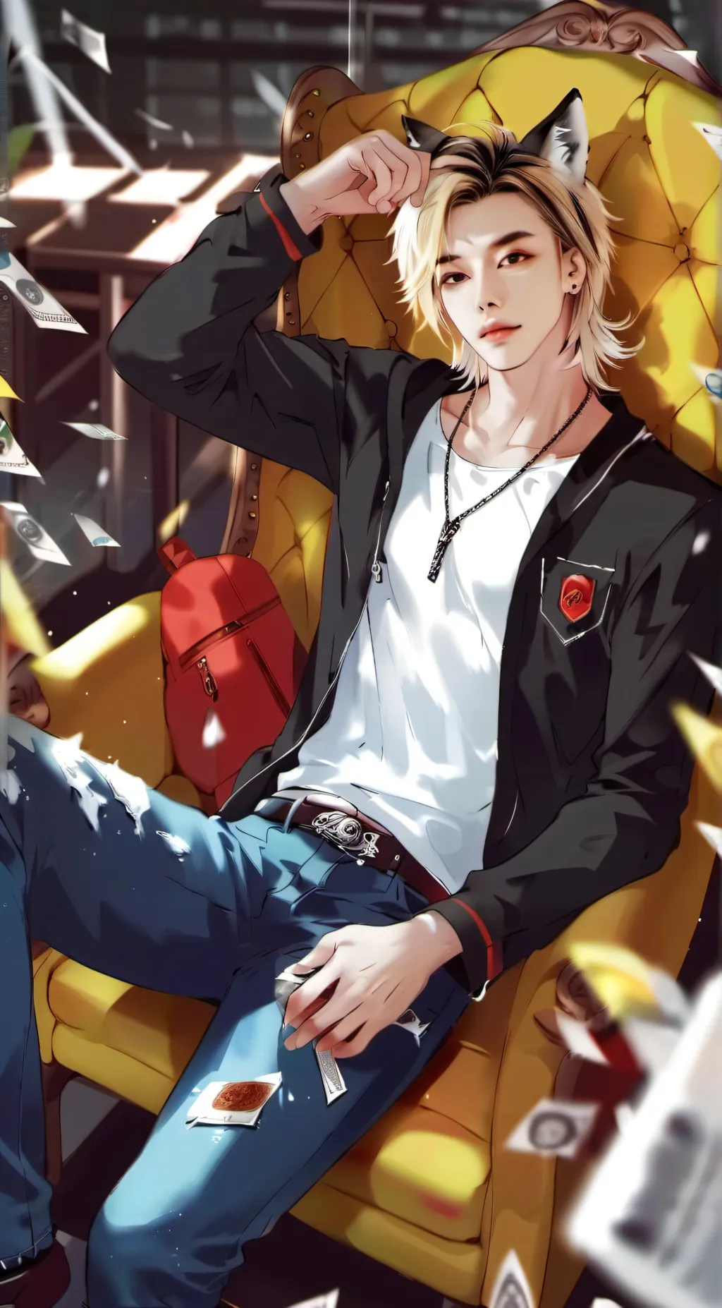 ai character: hyunjin  background