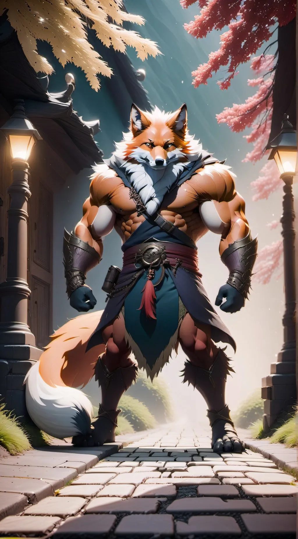 ai character: foxy the red fox  background