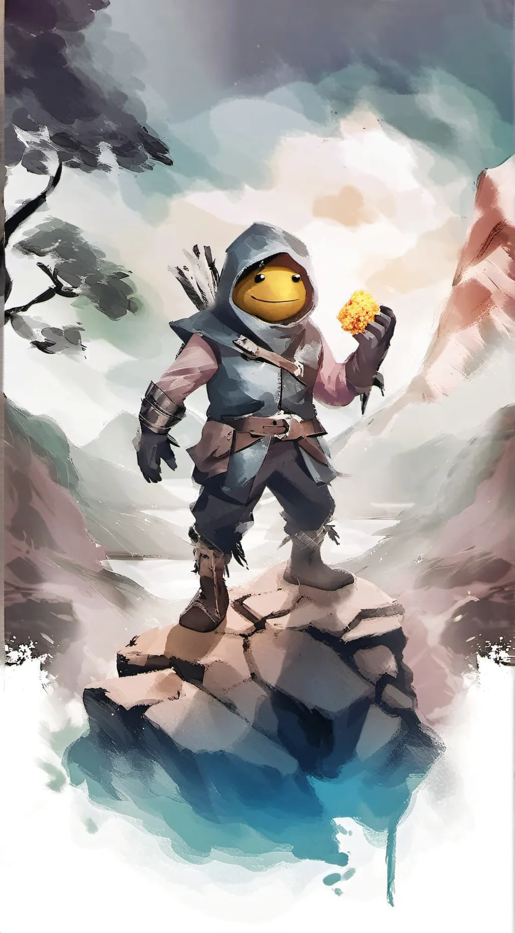 ai character: Nugget guy background