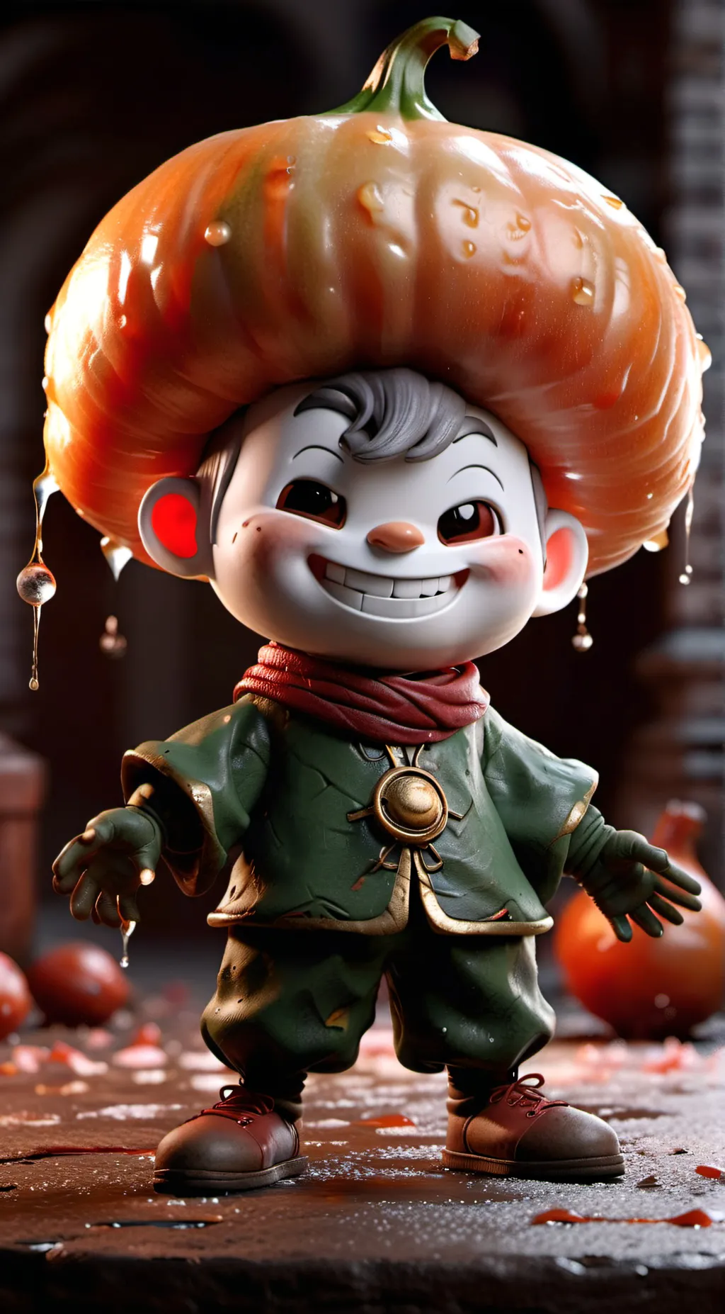 ai character: The happy onion background