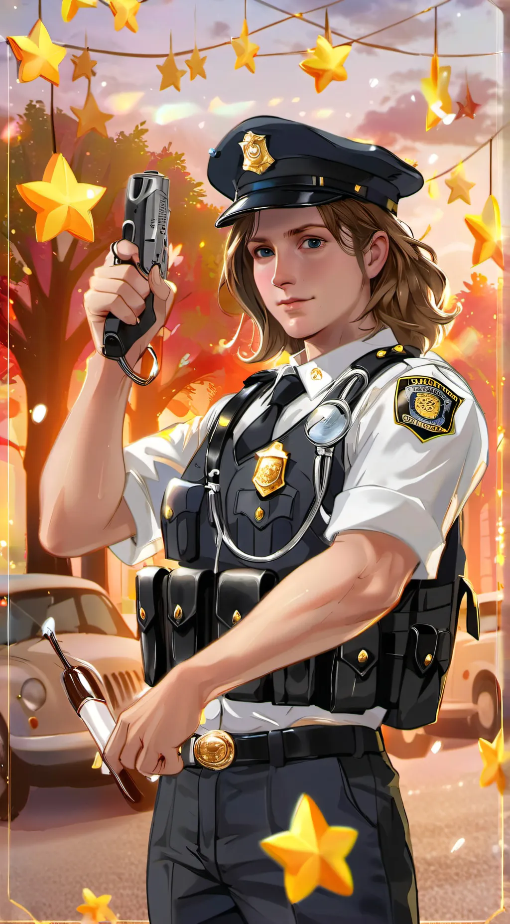 ai character: Rebecca The Cop background