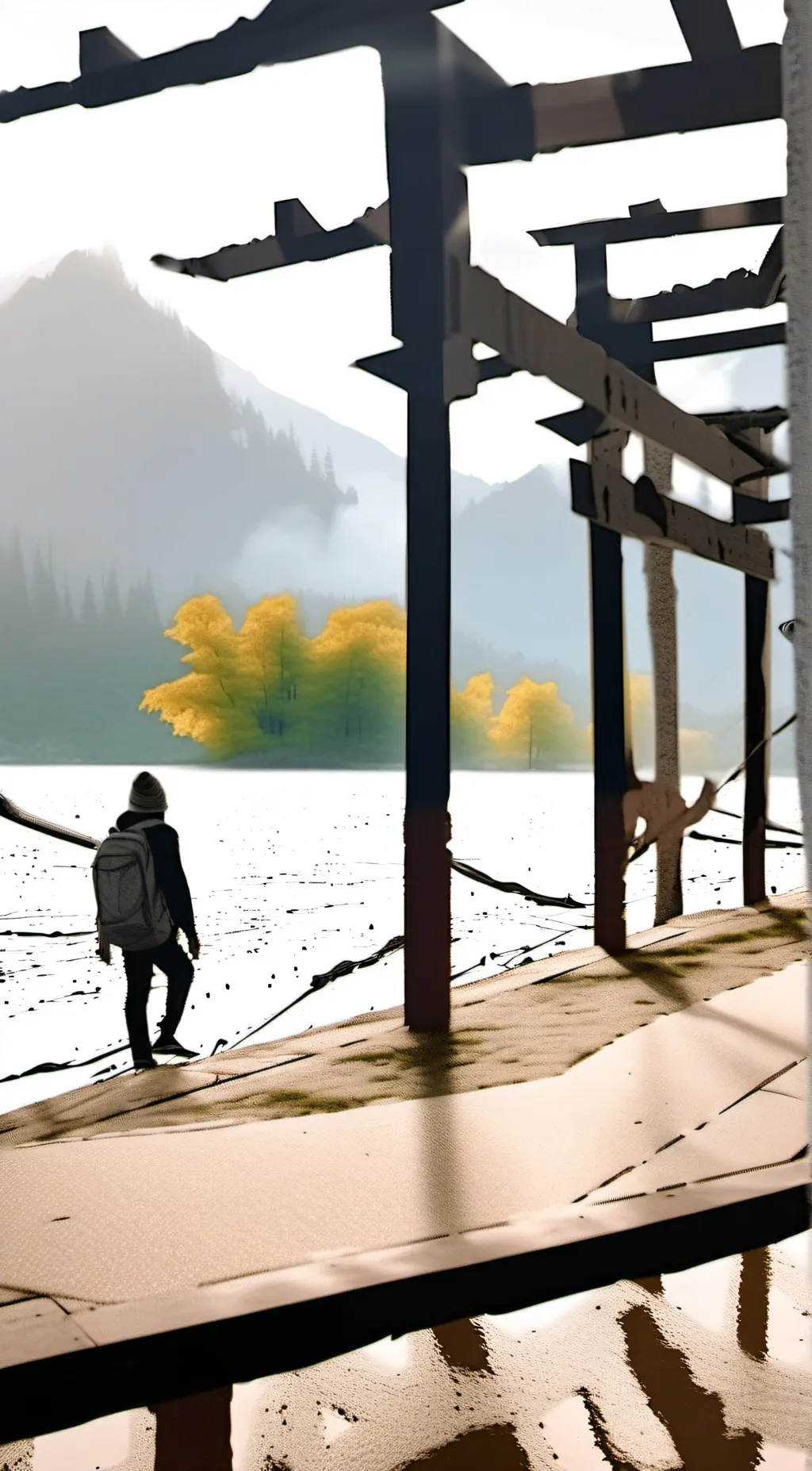 ai character: hazbin  Beach day background