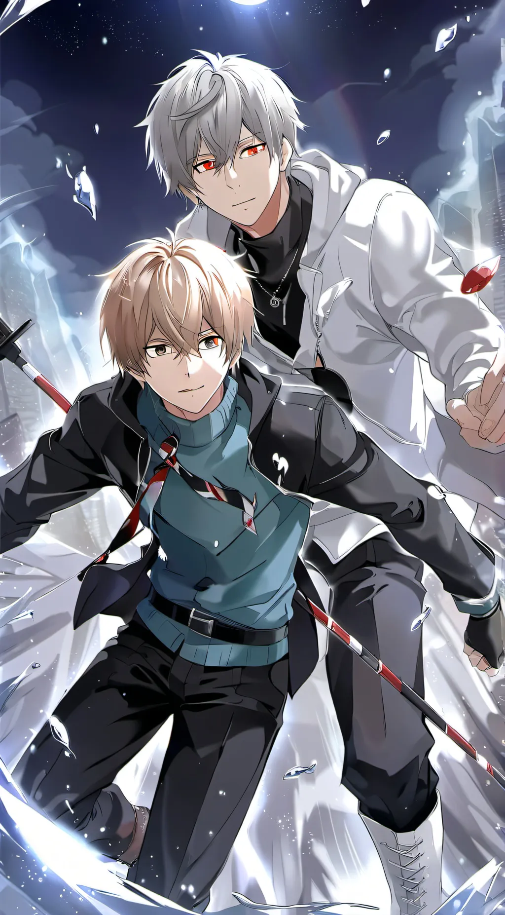 ai character: Bakugo& Todoroki background